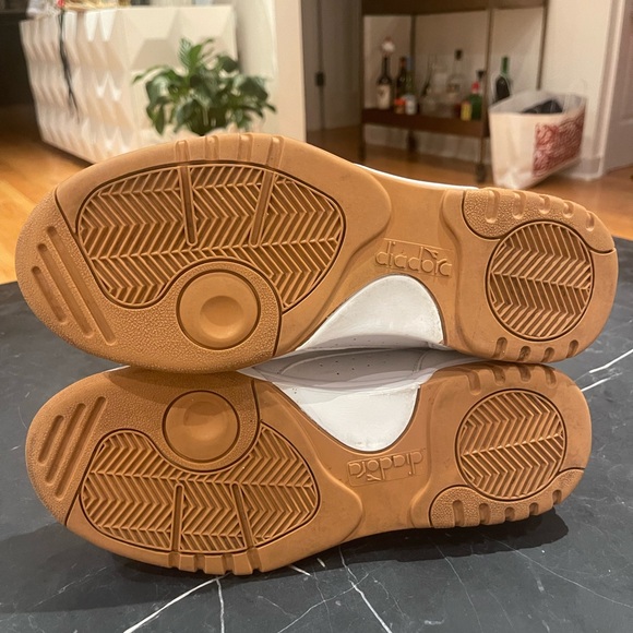 Diadora White Leather Sneakers with Tan Sole - Picture 6 of 8